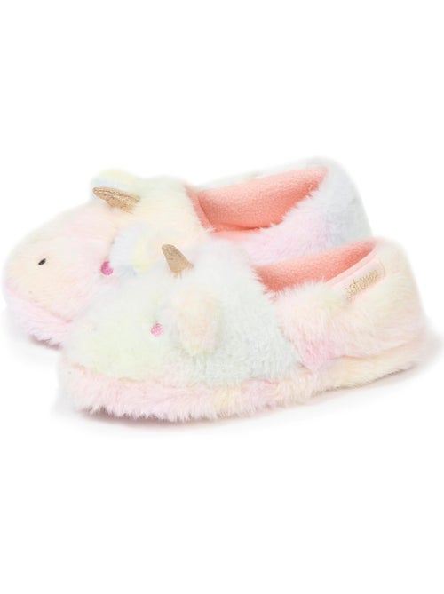Chaussons mocassins imitation fourrure, semelle fille isotoner - Kiabi