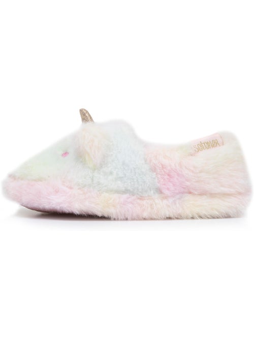 Chaussons mocassins imitation fourrure, semelle fille isotoner - Kiabi