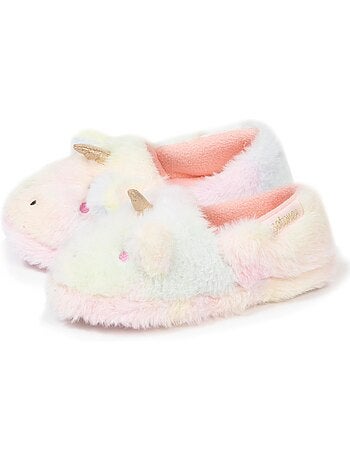 Chaussons mocassins imitation fourrure, semelle fille