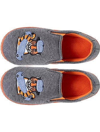 Chaussons mocassins jersey, maintien du pieds, semelle garçon isotoner