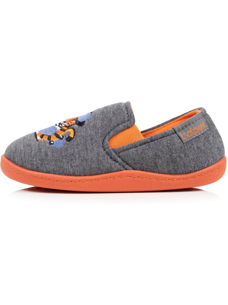 Chaussons mocassins jersey, maintien du pieds, semelle garçon isotoner Gris chiné - Kiabi