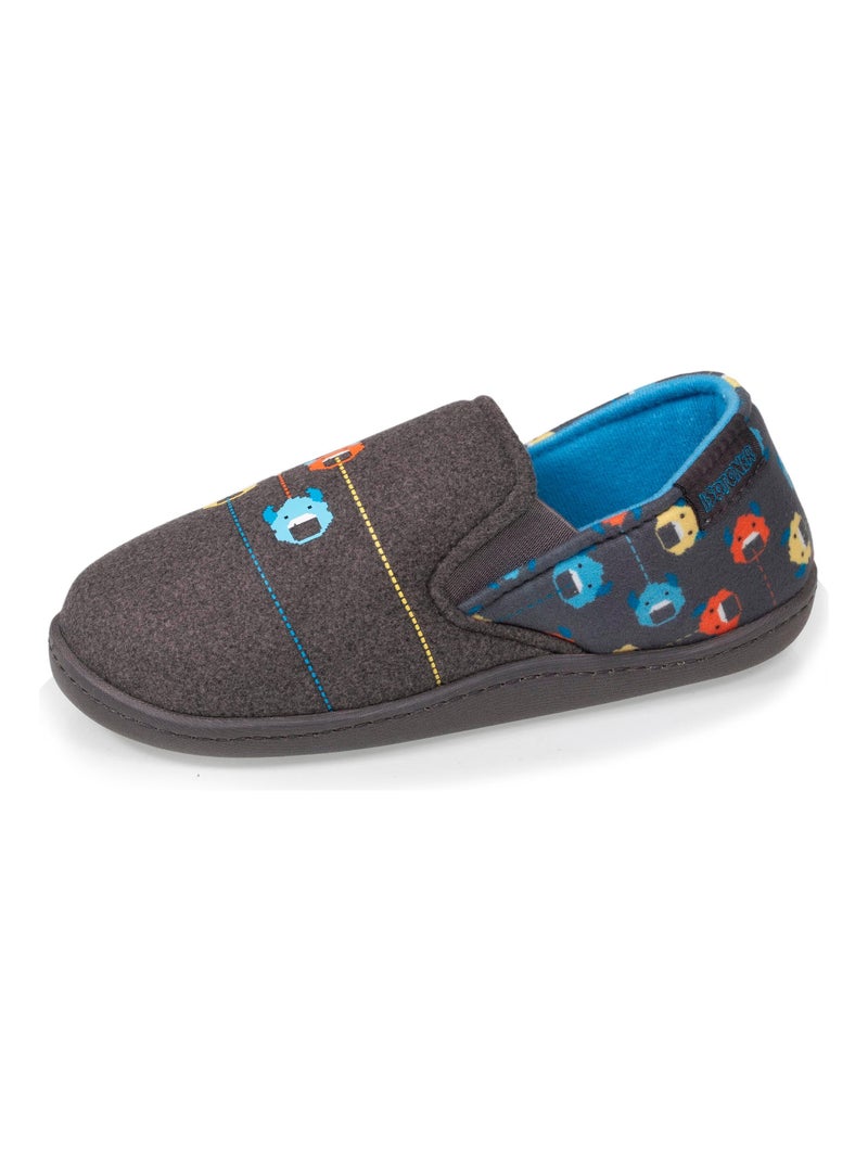 Chaussons mocassins légers et confortables, faciles à enfiler, bon maintien du pied garçon Isotoner Gris chiné - Kiabi