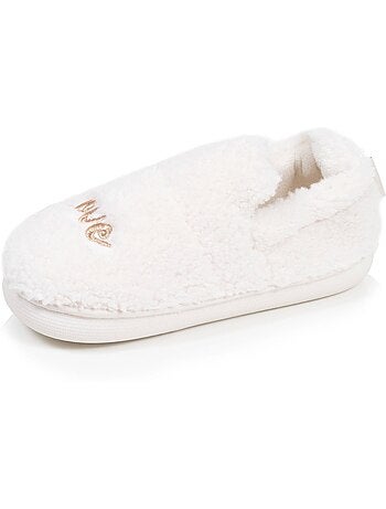 Chaussons mocassins maille bouclette semelle bloup extra fille isotoner
