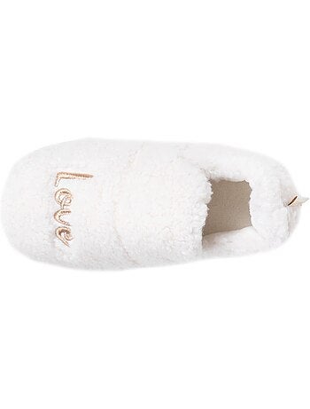 Chaussons mocassins maille bouclette semelle bloup extra fille isotoner
