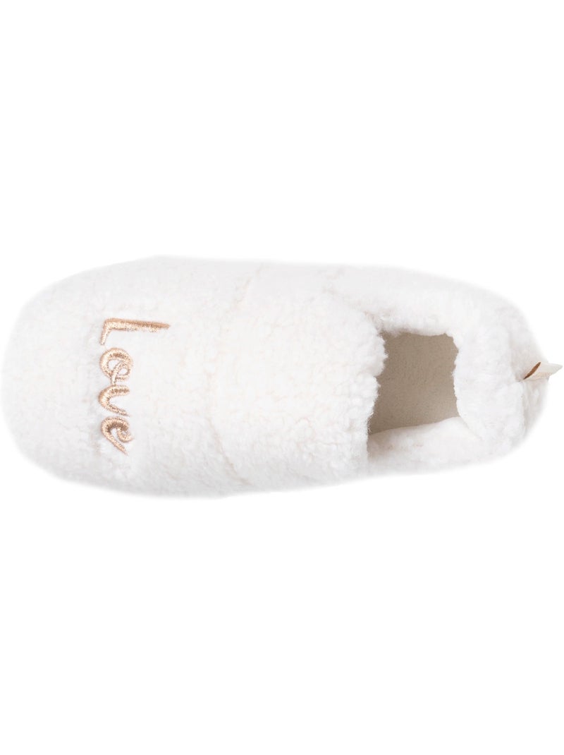 Chaussons mocassins maille bouclette semelle bloup extra fille isotoner Ivoire - Kiabi