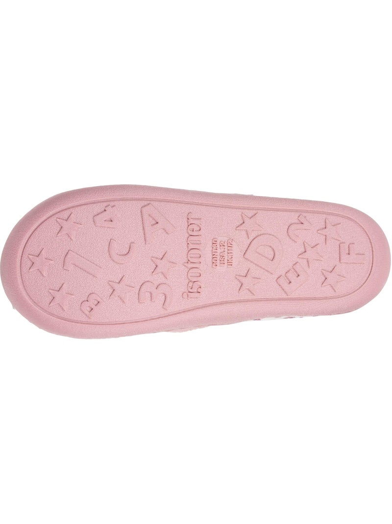 Chaussons mocassins micro-éponge, maintien souple, facile à fille isotoner Rose clair - Kiabi