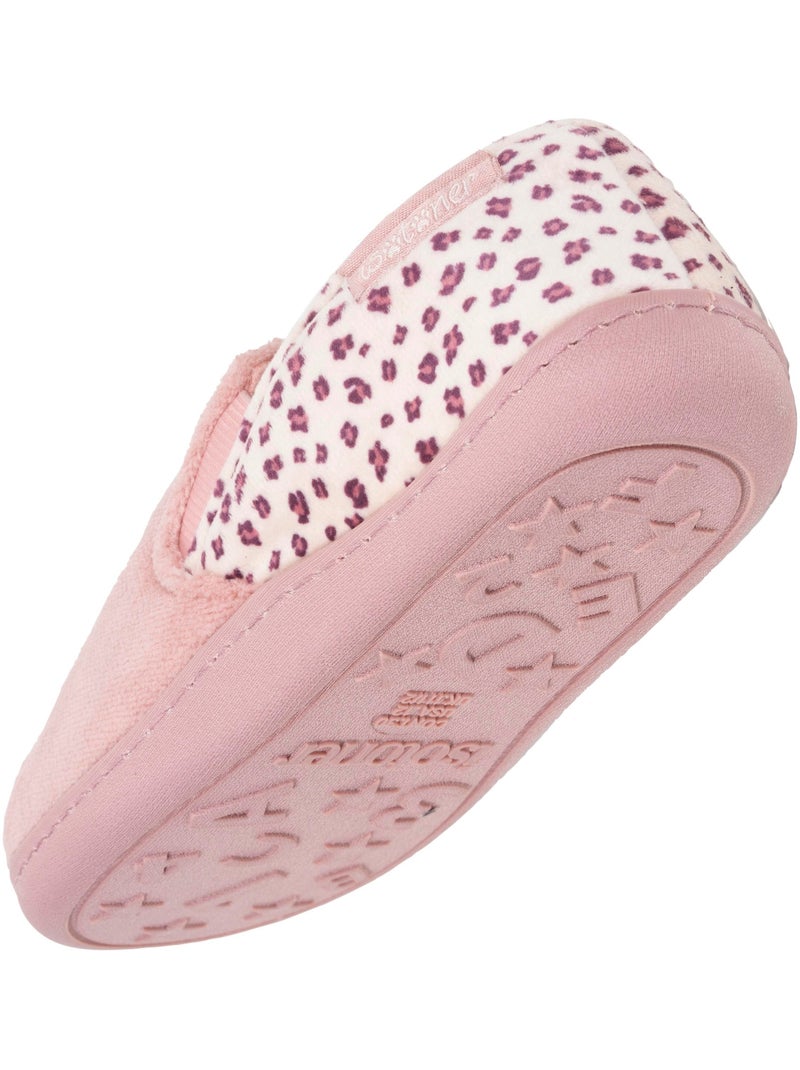Chaussons mocassins micro-éponge, maintien souple, facile à fille isotoner Rose clair - Kiabi