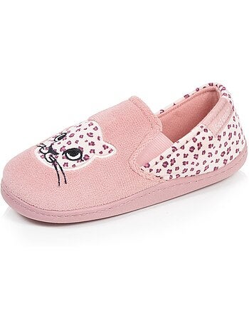 Chaussons mocassins micro-éponge, maintien souple, facile à fille