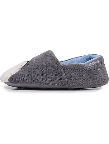 Chaussons mocassins micro éponge, semelle gomme ultra souple mixte enfant