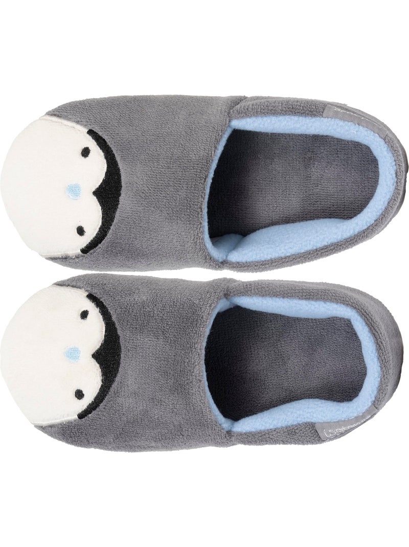 Chaussons mocassins micro éponge, semelle gomme ultra souple mixte enfant Gris - Kiabi