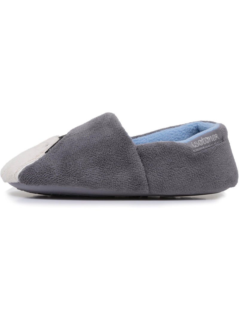 Chaussons mocassins micro éponge, semelle gomme ultra souple mixte enfant Gris - Kiabi