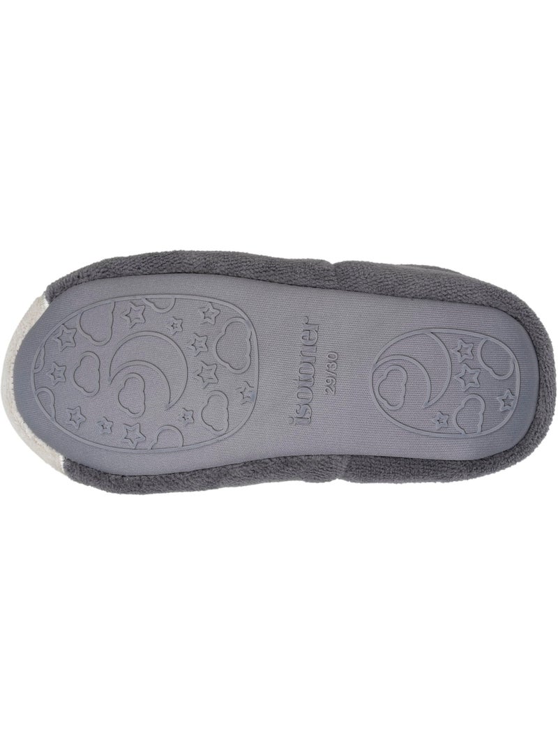Chaussons mocassins micro éponge, semelle gomme ultra souple mixte enfant Gris - Kiabi