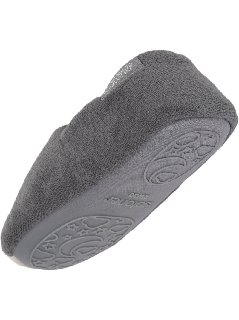 Chaussons mocassins micro éponge, semelle gomme ultra souple mixte enfant Gris - Kiabi