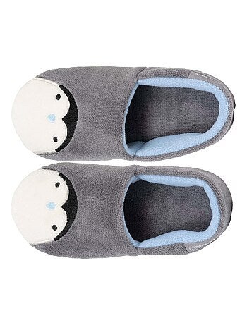 Chaussons mocassins micro éponge, semelle gomme ultra souple mixte enfant Isotoner