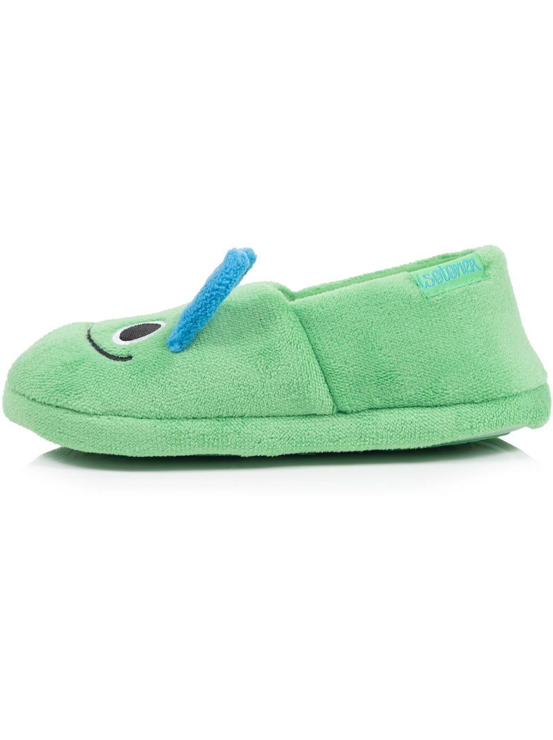 Chaussons mocassins micro,éponge, semelle gomme garçon isotoner Vert - Kiabi