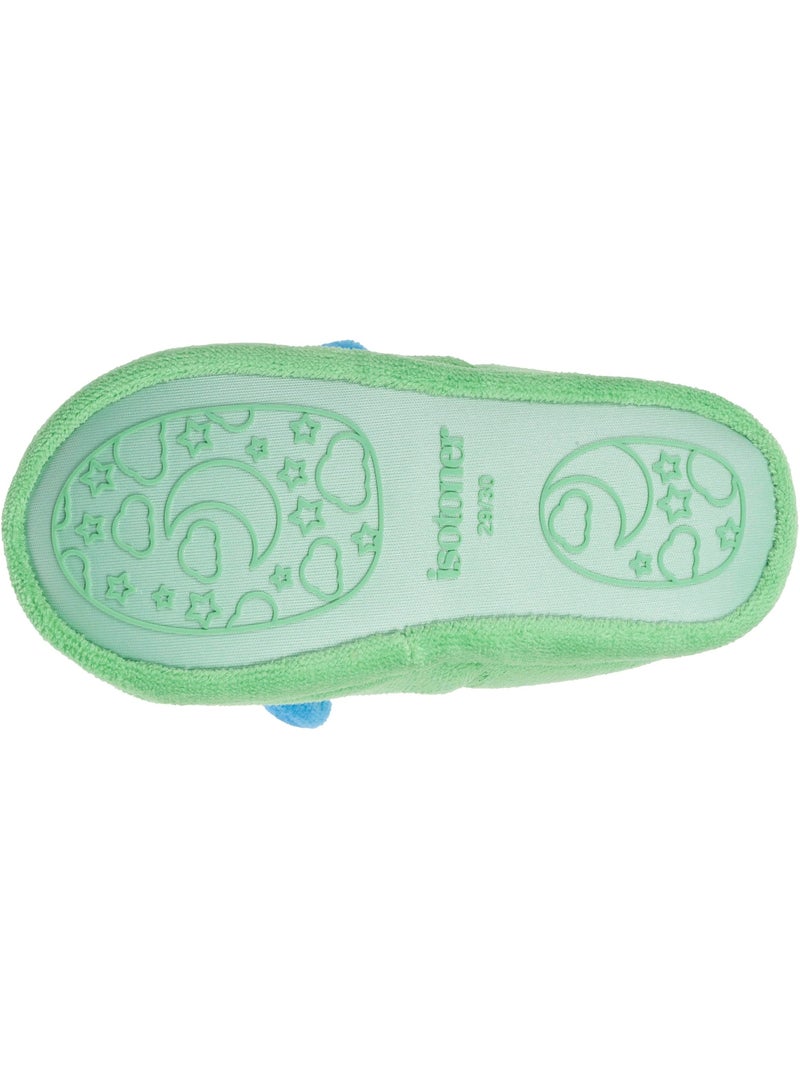 Chaussons mocassins micro,éponge, semelle gomme garçon isotoner Vert - Kiabi