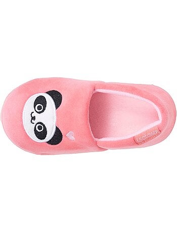 Chaussons mocassins microvelours, semelle gomme fille isotoner