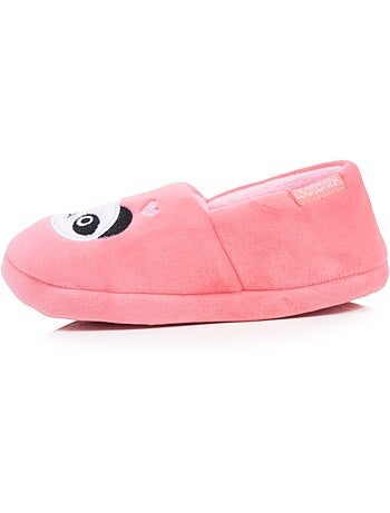 Chaussons mocassins microvelours, semelle gomme fille isotoner