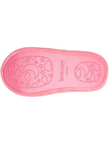 Chaussons mocassins microvelours, semelle gomme fille isotoner
