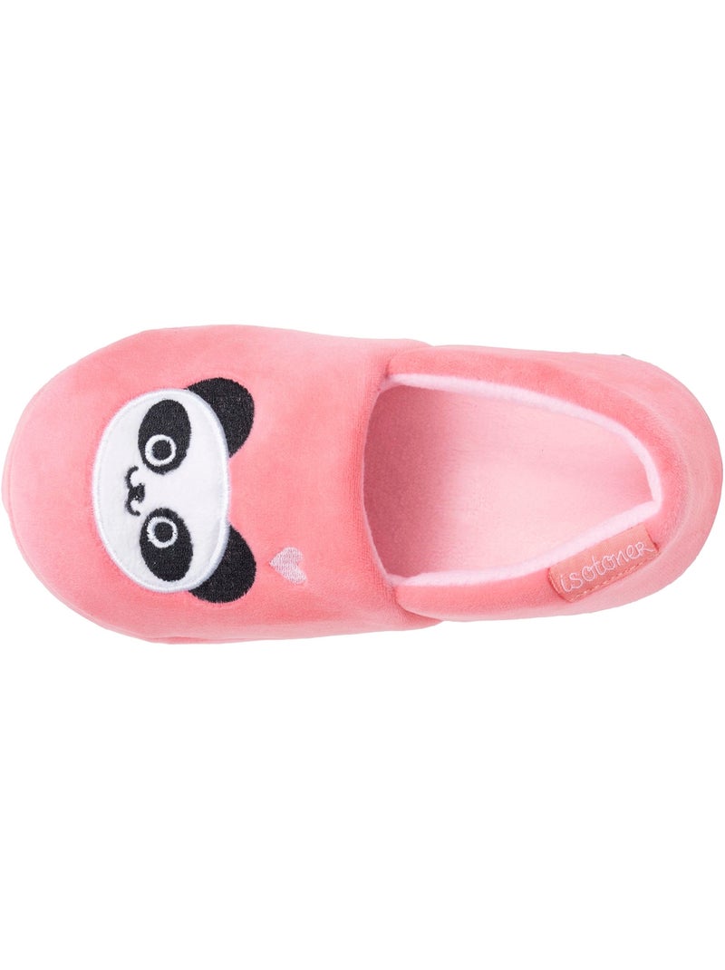 Chaussons mocassins microvelours, semelle gomme fille isotoner Rose - Kiabi