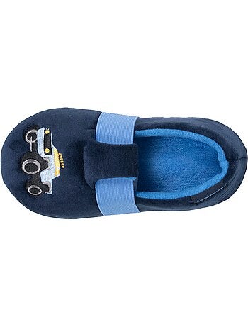 Chaussons mocassins microvelours, semelle gomme garçon