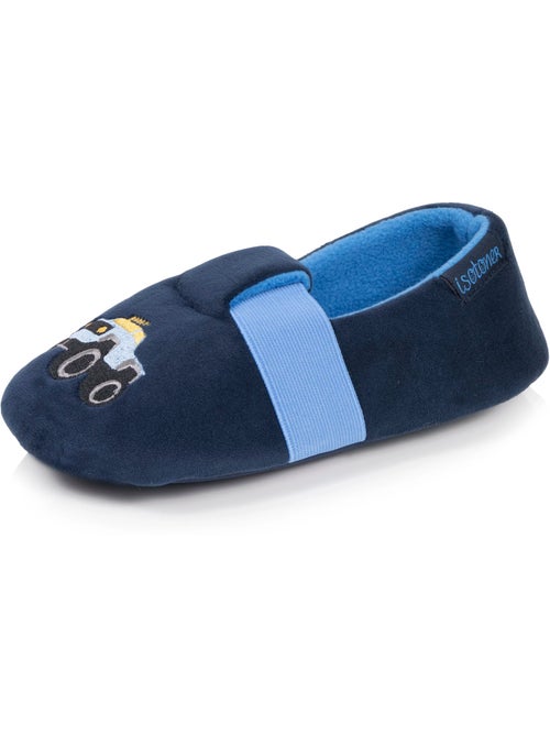Chaussons mocassins microvelours, semelle gomme garçon isotoner - Kiabi