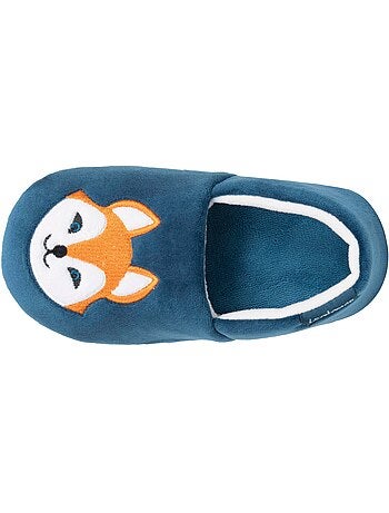 Chaussons mocassins microvelours, semelle gomme mixte enfant isotoner