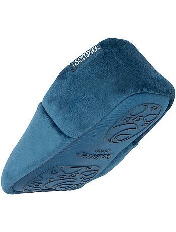 Chaussons mocassins microvelours, semelle gomme mixte enfant isotoner