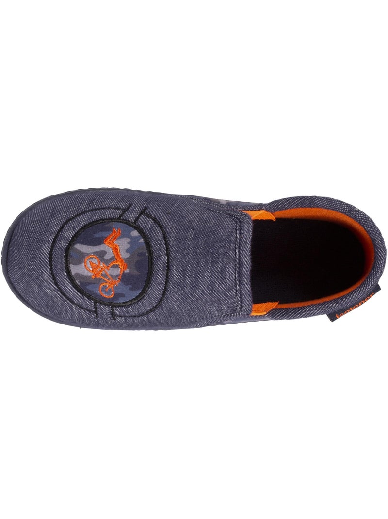 Chaussons mocassins Monstre rayé garçon Isotoner Bleu - Kiabi