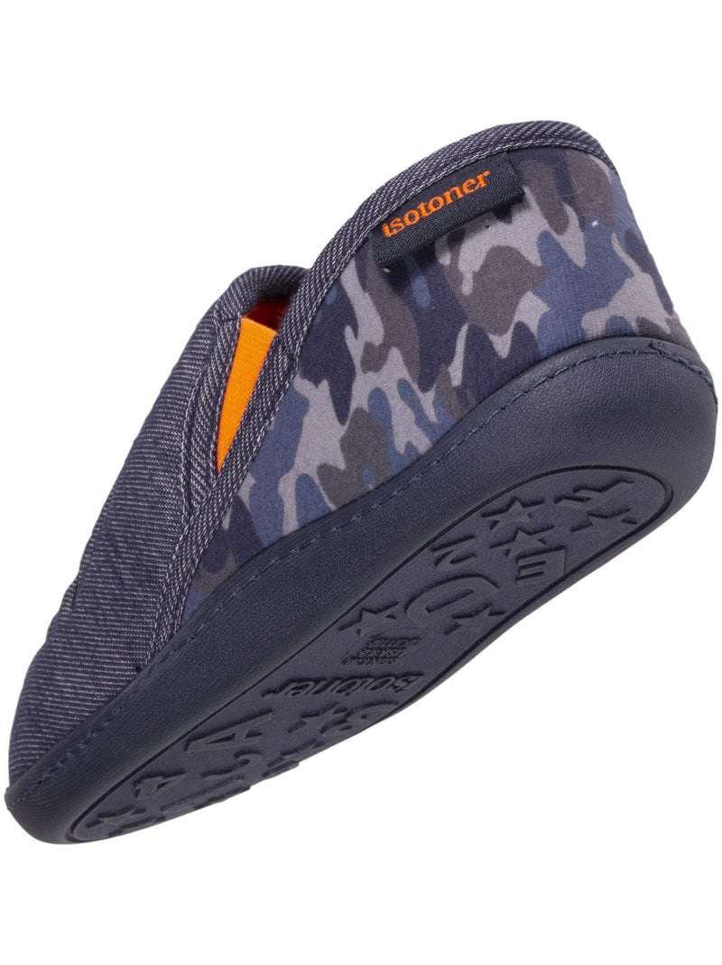 Chaussons mocassins Monstre rayé garçon Isotoner Bleu - Kiabi