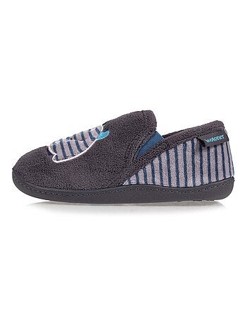 Chaussons mocassins monstre rayé garçon Isotoner