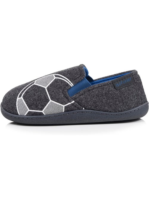 Chaussons mocassins polaire chinée, maintien du pieds, garçon Isotoner - Kiabi