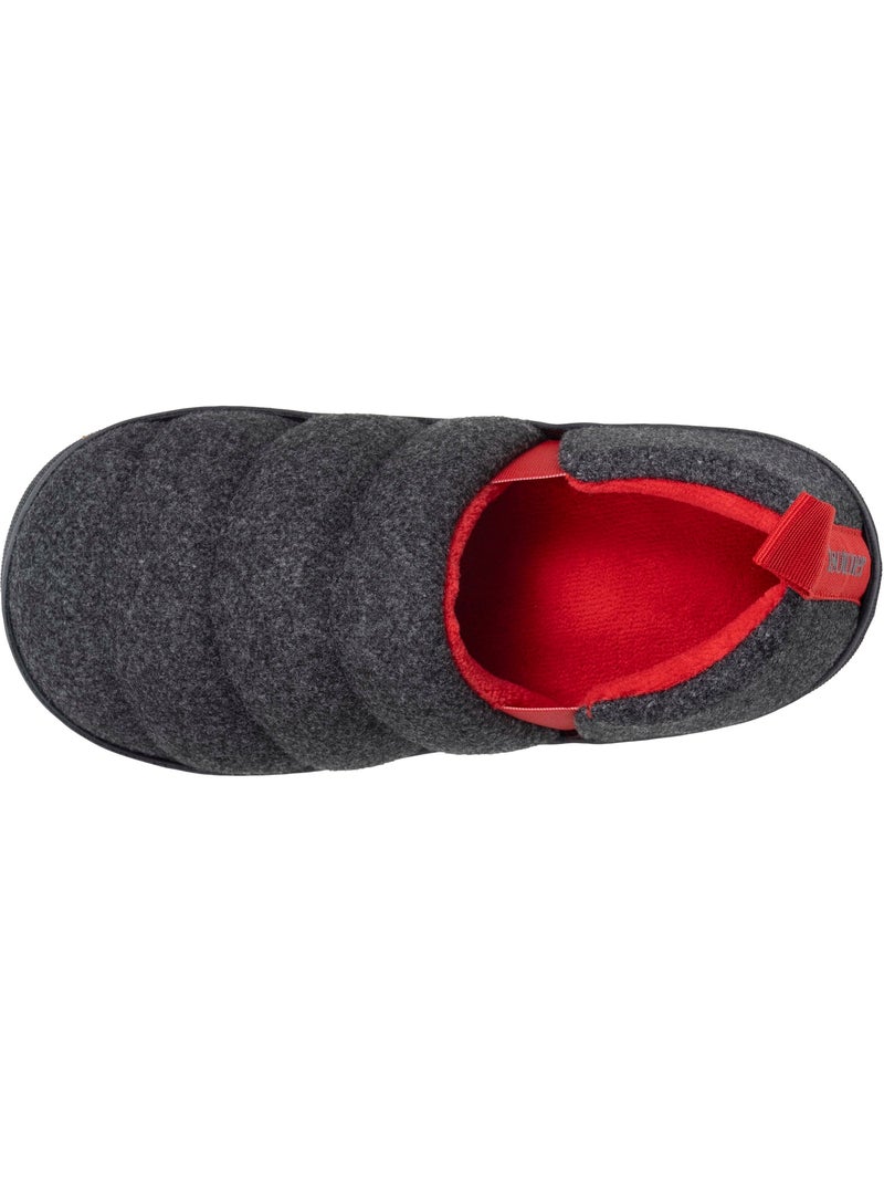 Chaussons mocassins polaire chinée semelle bloup extra garçon isotoner Gris chiné - Kiabi