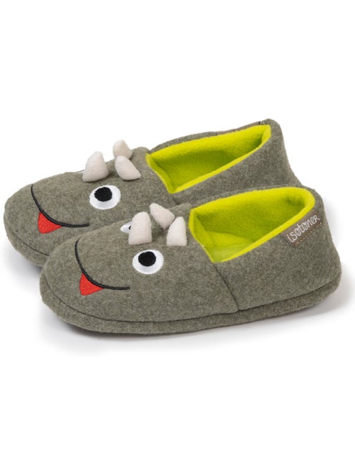Chaussons mocassins polaire, semelle gomme antidérapante garçon isotoner - Kiabi