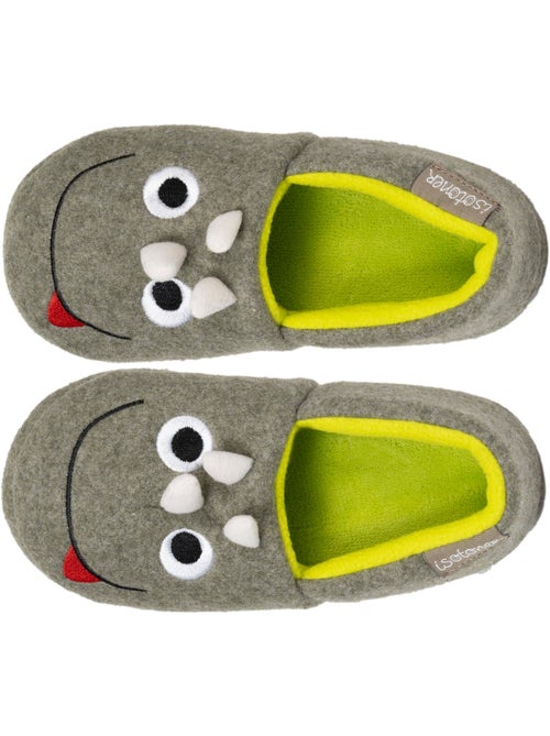 Chaussons mocassins polaire, semelle gomme antidérapante garçon isotoner - Kiabi