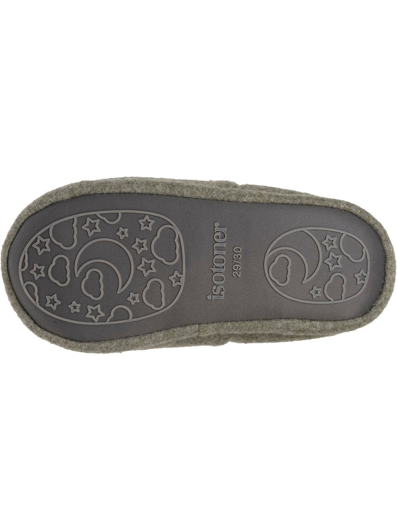 Chaussons mocassins polaire, semelle gomme antidérapante garçon isotoner Kaki - Kiabi