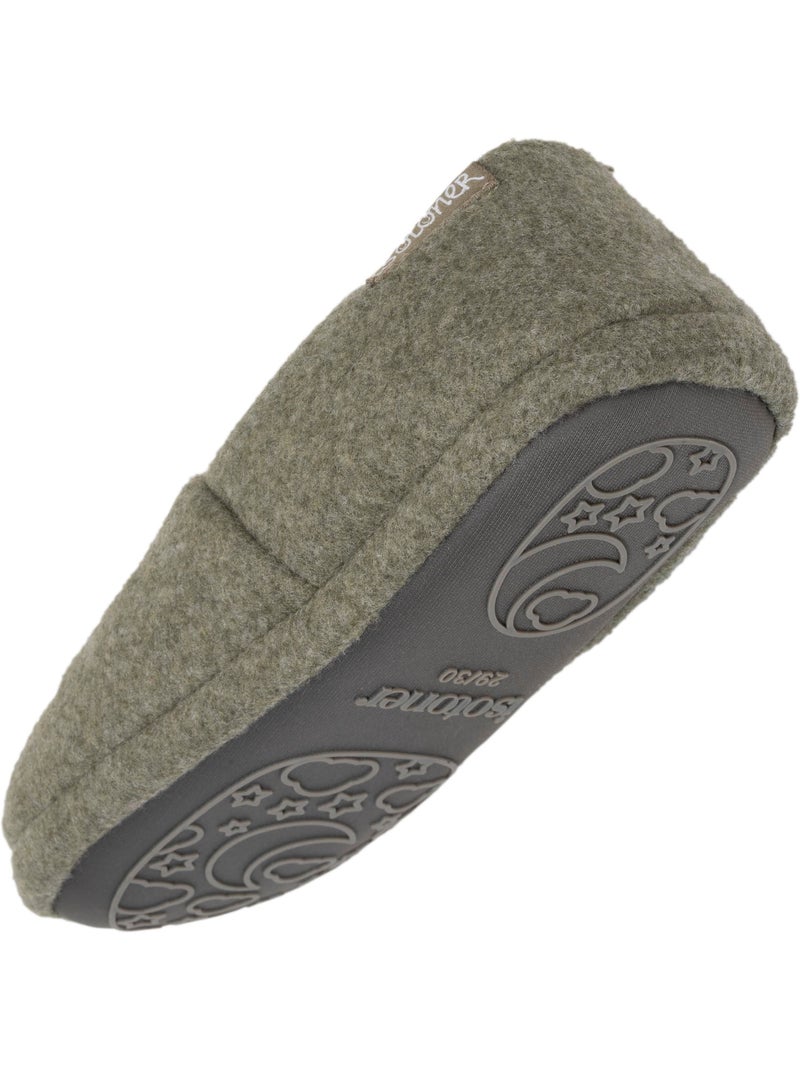 Chaussons mocassins polaire, semelle gomme antidérapante garçon isotoner Kaki - Kiabi