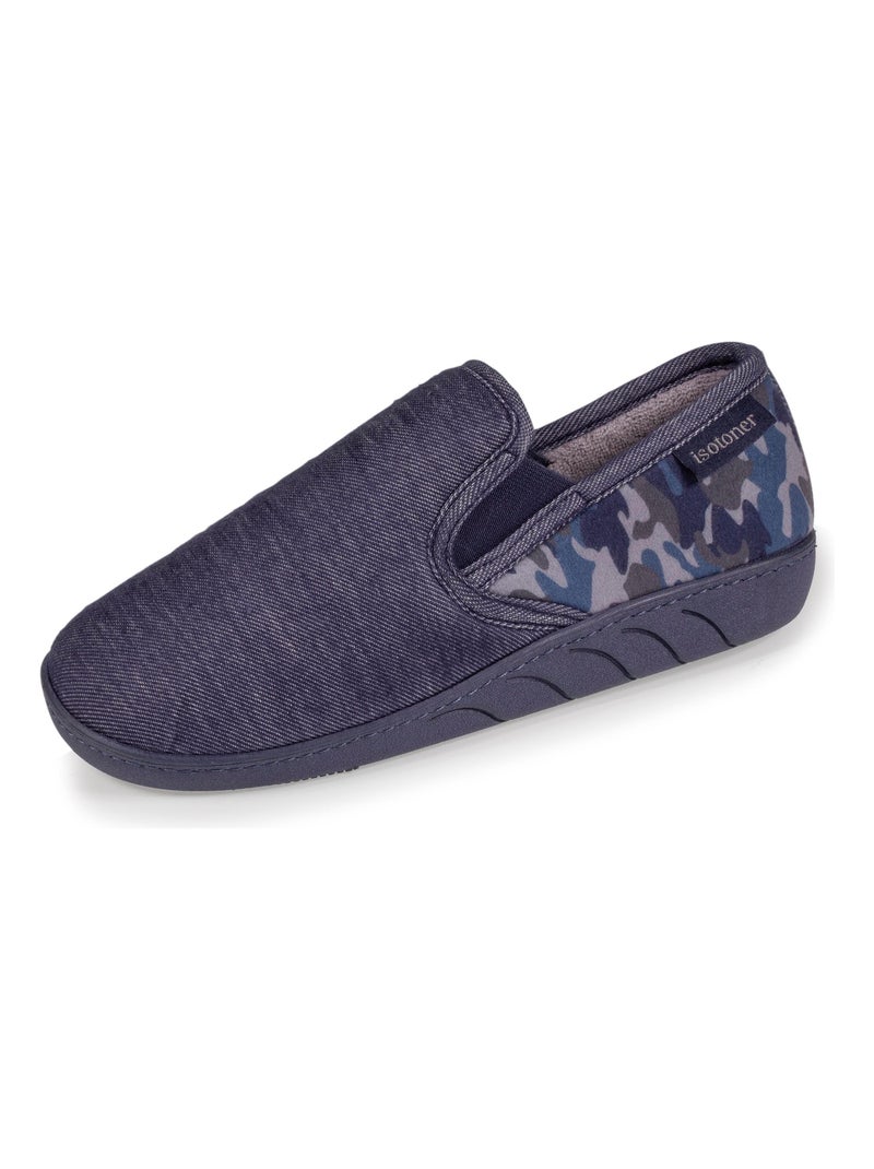 Chaussons Mocassins sans-gênes camouflage Bleu - Kiabi