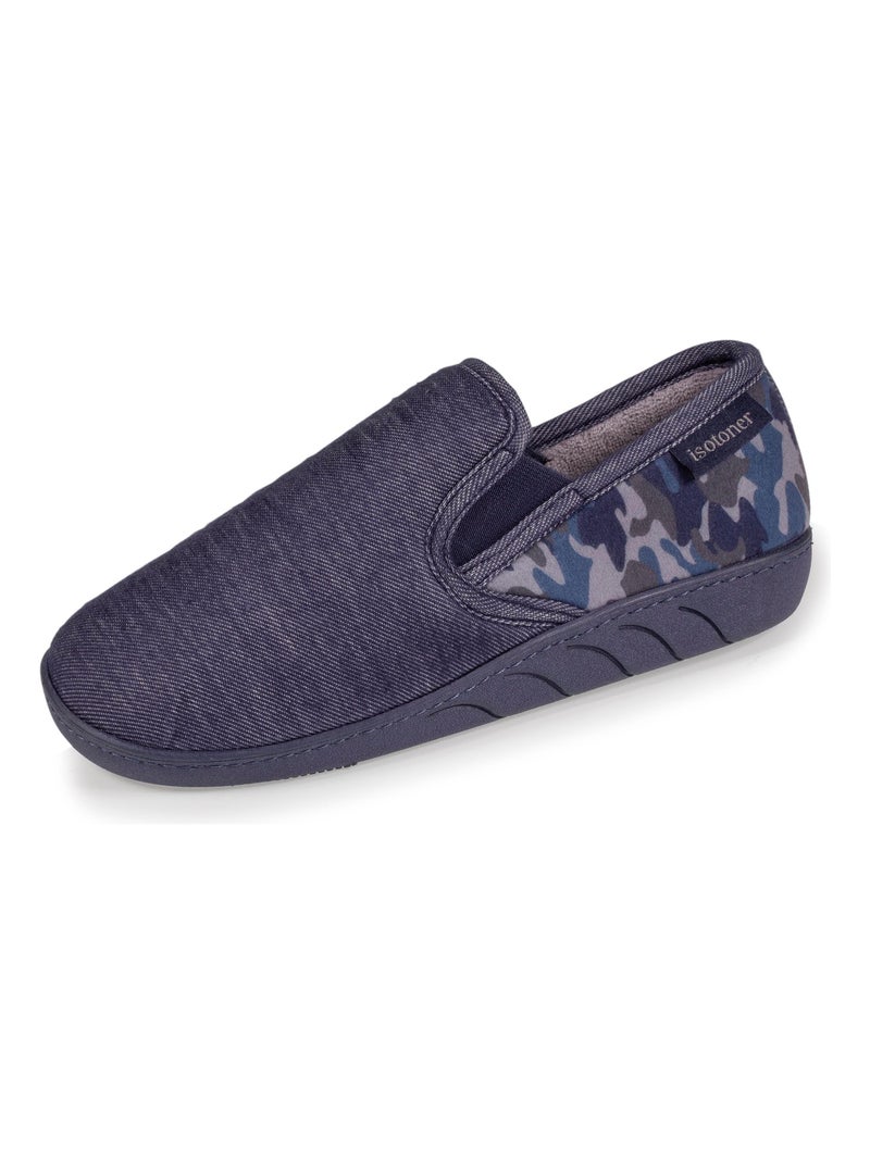 Chaussons mocassins sans-gênes camouflage garçon Isotoner Bleu - Kiabi