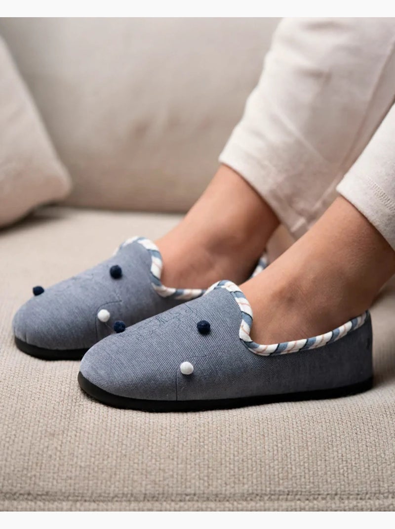 Chaussons mocassins souples, confortables et légers, technologie everywear, femme Isotoner Bleu denim - Kiabi