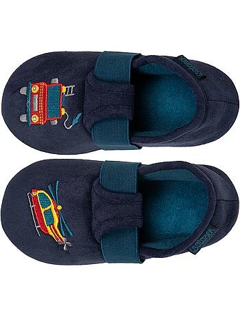 Chaussons mocassins suédine, semelle antidérante garçon