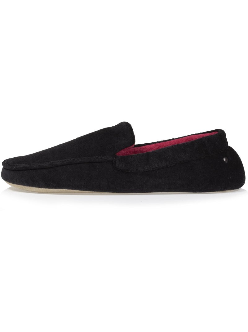 Chaussons mocassins ultra confortables et légers, en coton homme isotoner Noir - Kiabi