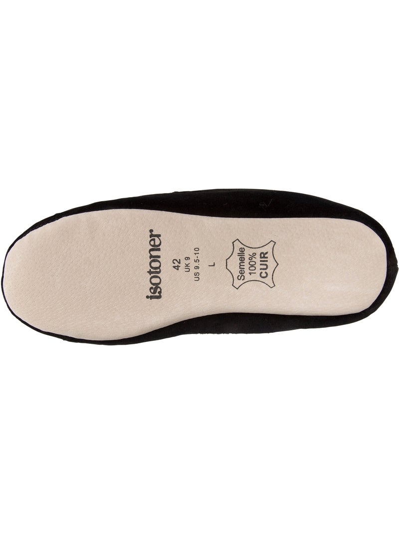 Chaussons mocassins ultra confortables et légers, en coton homme isotoner Noir - Kiabi