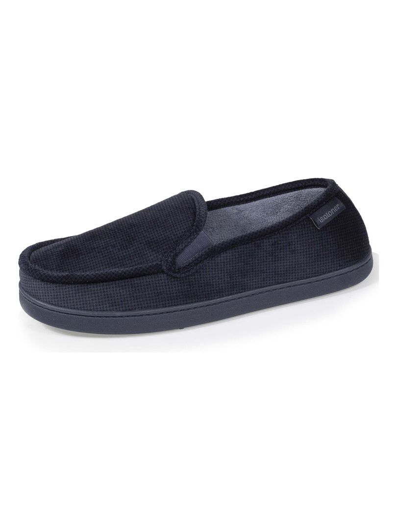 Chaussons Mocassins velour ultra doux Bleu marine - Kiabi