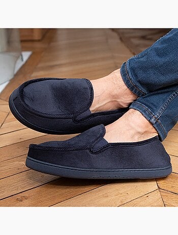 Chaussons mocassins velour ultra doux homme Isotoner