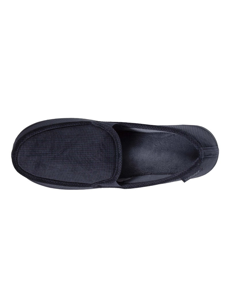 Chaussons mocassins Velour ultra doux homme Isotoner Bleu marine - Kiabi