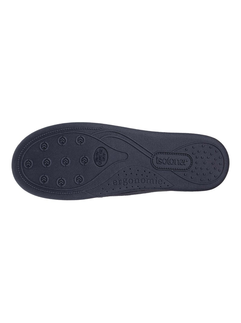 Chaussons mocassins Velour ultra doux homme Isotoner Bleu marine - Kiabi