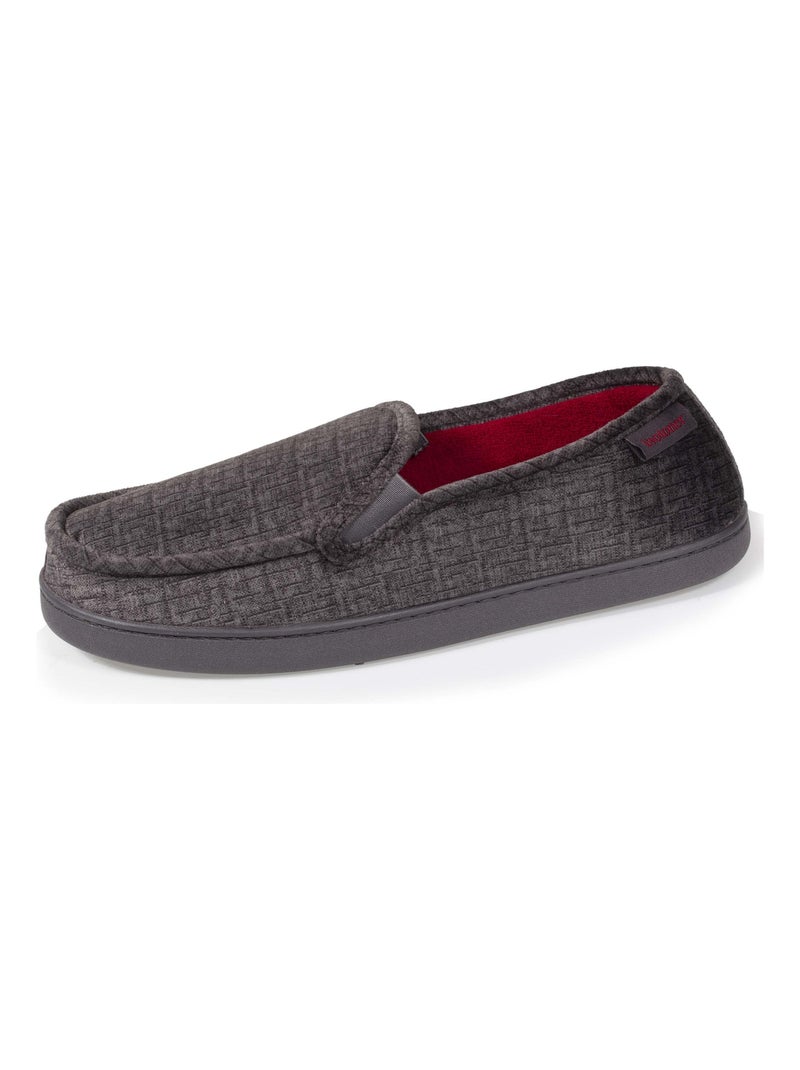 Chaussons mocassins velour ultra doux homme Isotoner Gris - Kiabi