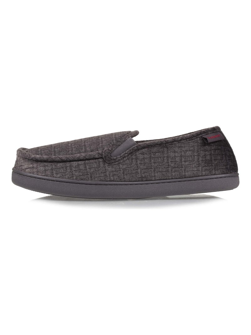 Chaussons mocassins Velour ultra doux homme Isotoner Gris - Kiabi