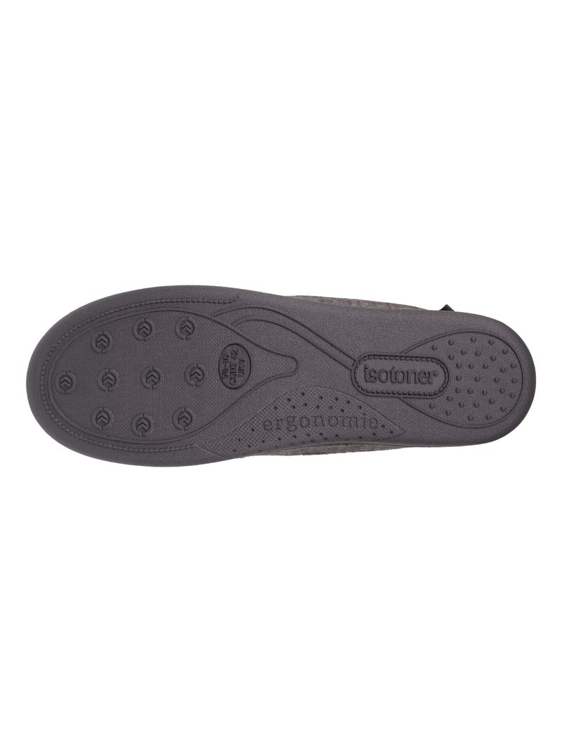 Chaussons mocassins Velour ultra doux homme Isotoner Gris - Kiabi
